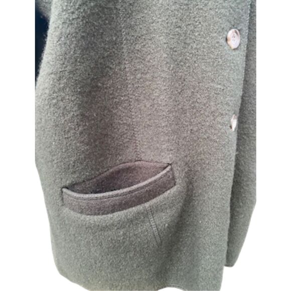 Evan Picone Wool Oversized Jacket/Heavy Cardigan Olive Green Plus Size - Picture 10 of 12